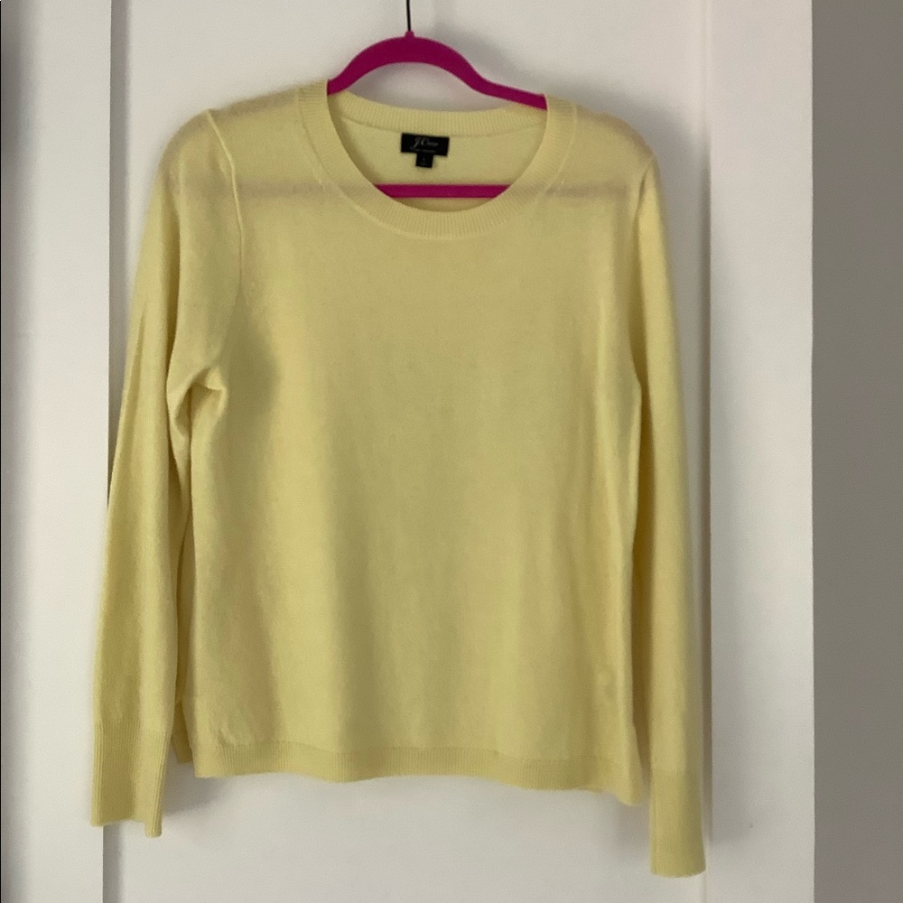 J. Crew yellow crewneck sweater merino wool size L